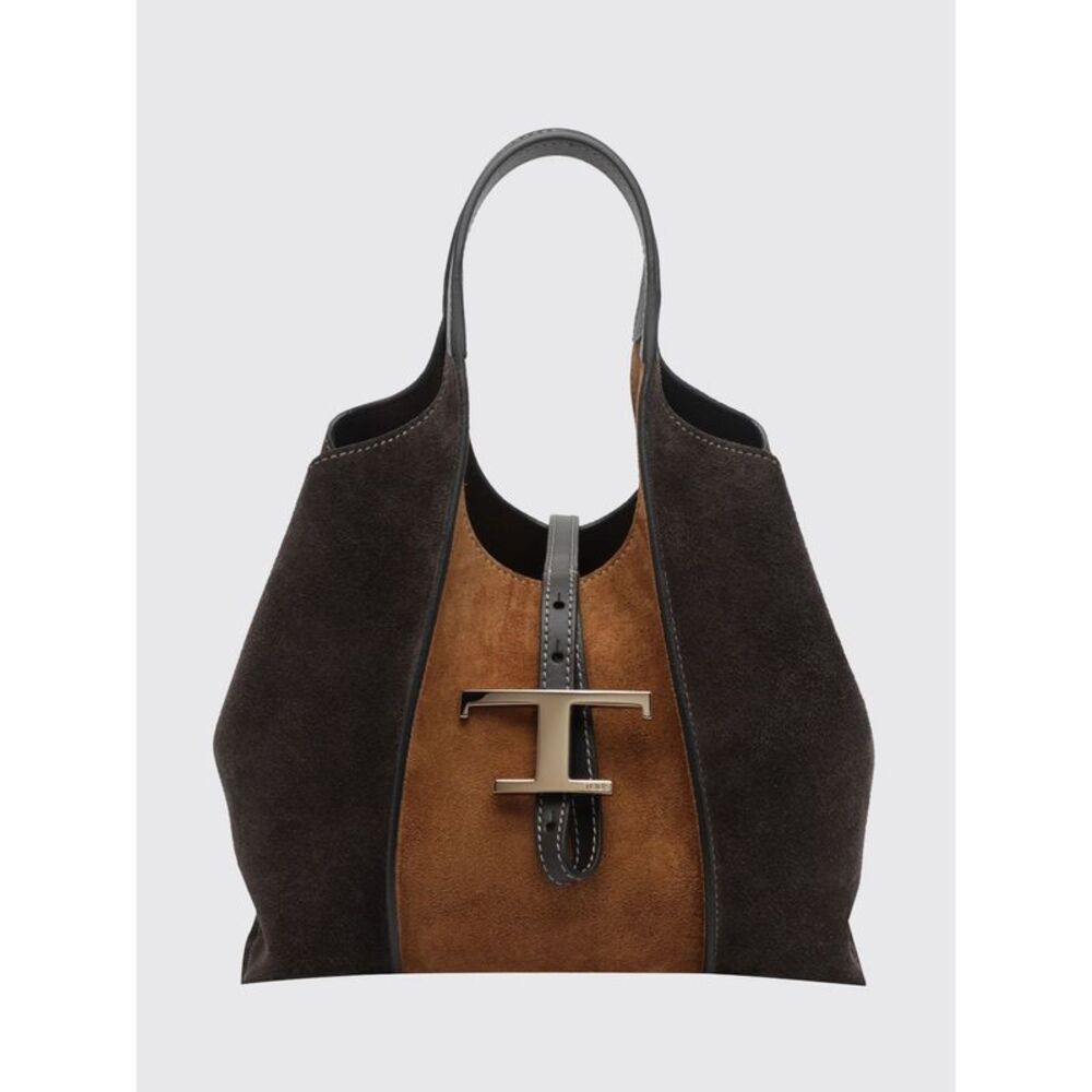 Tod's Women T Timeless Bicolour Suede Handbag Tod's With Metal Logo
